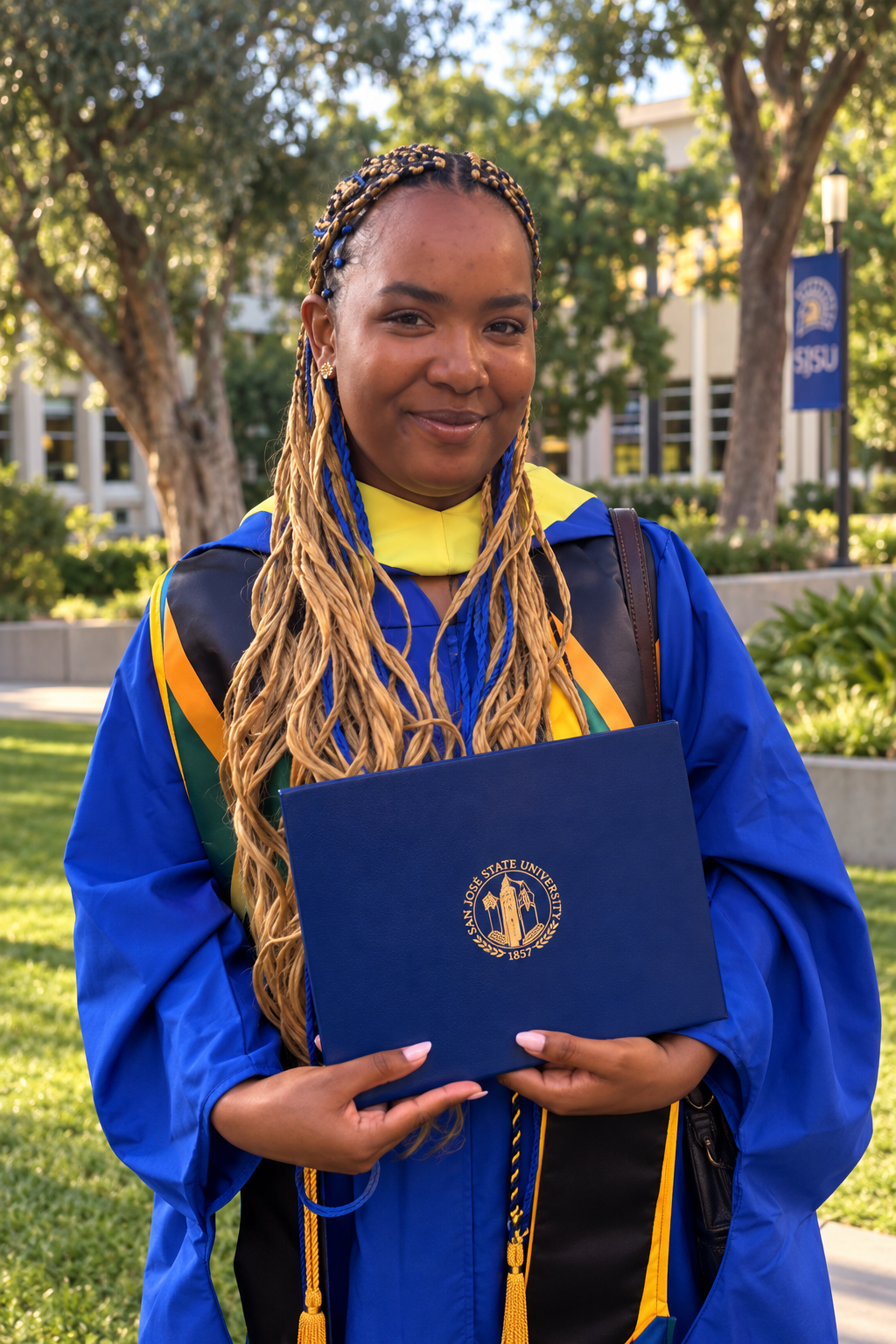 Kristin in graduation regalia